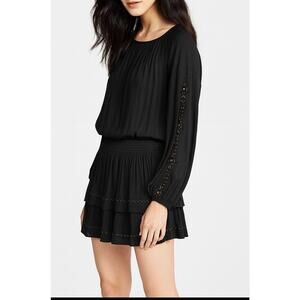 Ramy Brook Black Sheryl Studded Mini Dress - Size Large